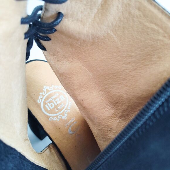 Jeffrey Campbell Black Suede Ankle Boots Booties 8.5 Open Toe Block Heel Corset - Picture 10 of 11